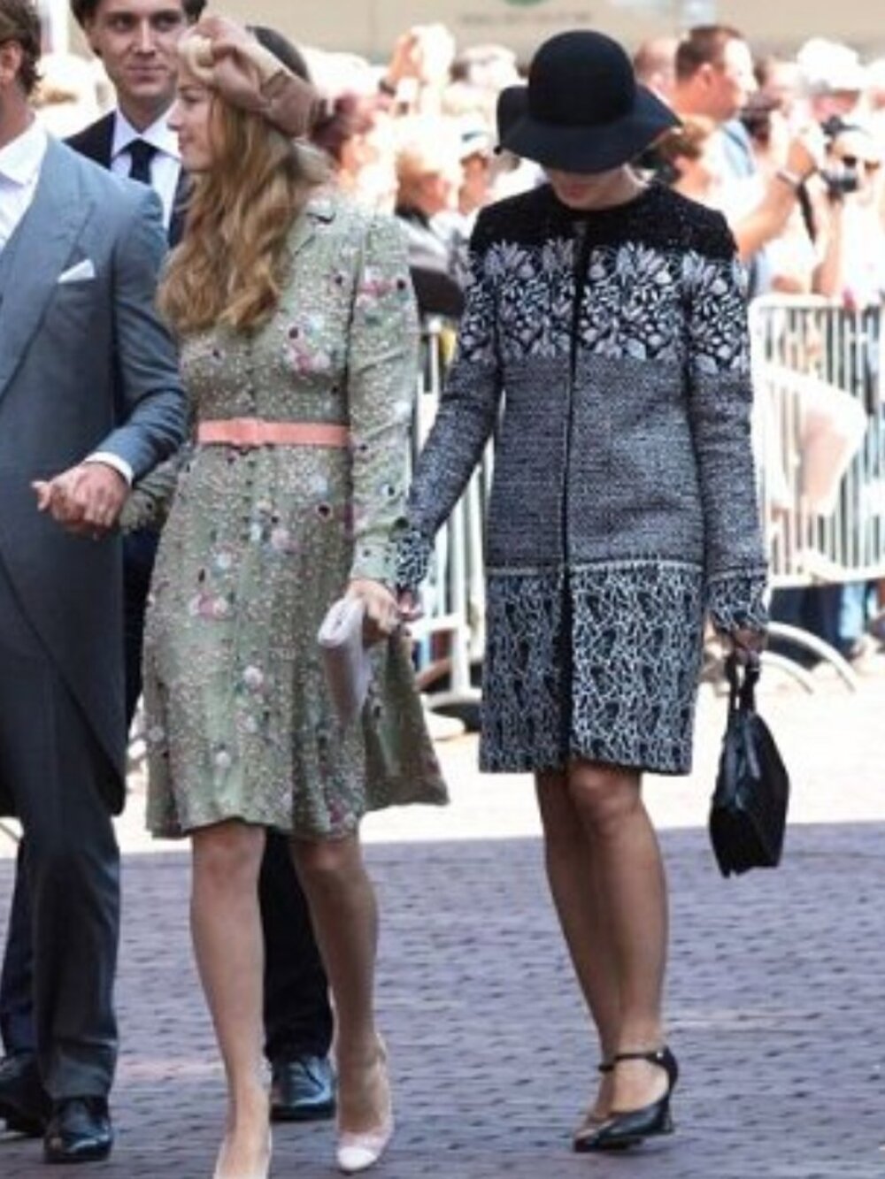 Giambattista Valli Tweed Coat Dress Black Pink Floral